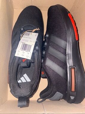 adidas Men's Black Running Sneakers with Orange Accents